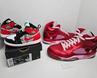 Jordan 1 Mid "Ugly Sweater" 6C & Jordan 5 Retro Valentine's Day 2013 Size 5.5Y