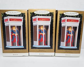 3x Hallmark Keepsake Ornaments Superman NIB