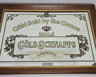 Vintage Bols Gold Schnapps mirror