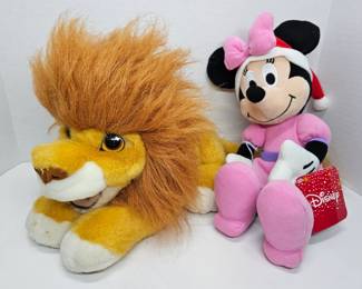 1993 Mufasa Official The Lion King Plush w/ Working Growler & Disney Minnie Mouse Plush