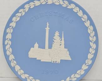 Wedgwood Blue Jasperware 1970 Christmas Plate