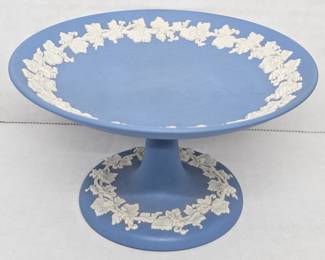 Wedgwood Blue Jasperware 6" Pedestal Candy Dish