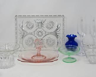 depression glass and vintage glassware