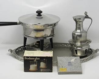 Vintage chrome Chafing Dish, coffee service