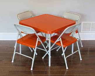 Child fold out table and chairs