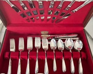 Lunt Sterling Silver “Sweetheart Rose “ flatware set for 12