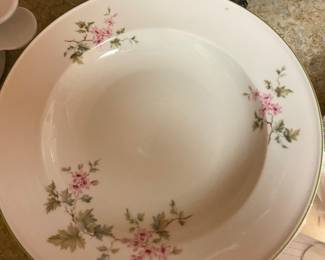 Hutschenreuther china plates; pink blossoms pattern