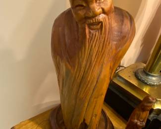 Wood carved Japanese man