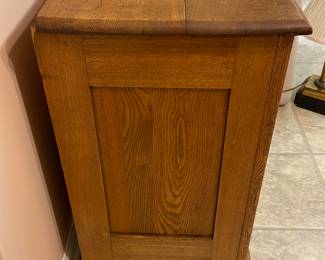 Antique 1-drawer cabinet side table; 15.25"d x 27"w x 27.5"h