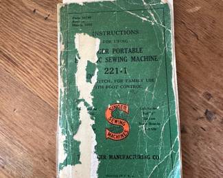 Antique Singer Sewing machine manual