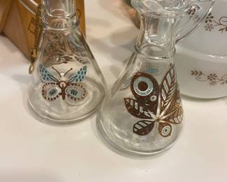 Georges Briard Cruet oil vinegar butterfly leaf set