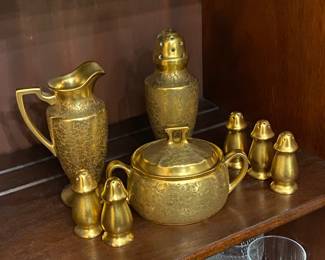 gold plated serving set