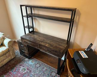 BUY IT NOW!$120.  Industrial style 4-drawer, wood and metal office desk 