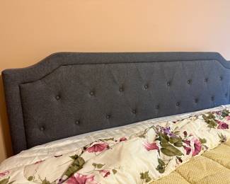 BUY IT NOW!$300. Gray upholstered, King Bed