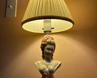 William F.B. Johnson hand decorated table lamps