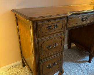 Vintage Dressing Table with mirror and glass top