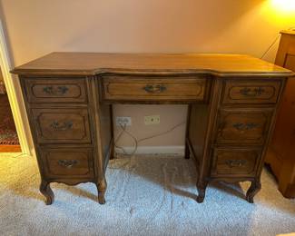 Vintage Dressing Table with mirror and glass top