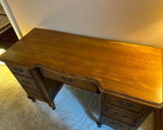 Vintage Dressing Table with mirror and glass top