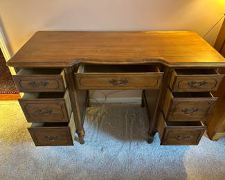 Vintage Dressing Table with mirror and glass top