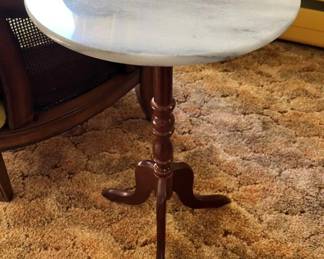 55 French Provincial MarbleTop Gueridon Side Tablemin