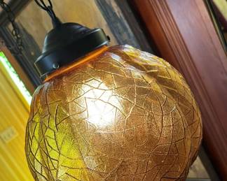 55 Vintage Amber Globe Swag Lightmin