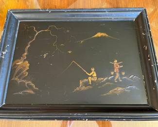 55 Vintage Japanese Mt. Fuji Lacquerware Traymin