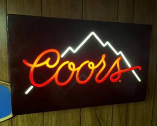 55 Coors Fluorescent Mountain Beer Signmin