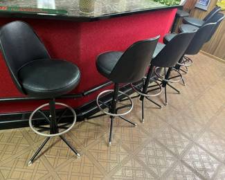55 Wrought Iron Chair Co. Vinyl Barstools X6min