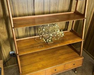 55 MCM Saginaw Walnut 3Drawer Bookshelfmin