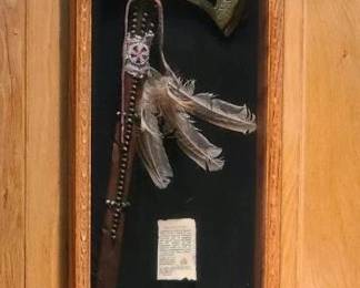 Native American Made Pipe Tom in Shadowbox