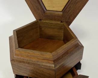 Handmade Wood Octagonal Keepsake Box