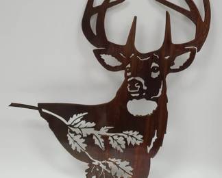 25" Metal Cutout Deer Head Wall Art