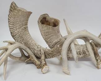 Pair of Unique Antler Sculpture Planters