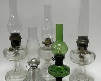 5 Vintage Kerosene Lamps with Aladdin