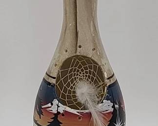 Signed 9.5" Navajo Pottery Dreamcatcher Vase