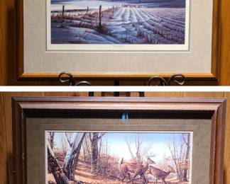 2 Framed Terry Redlin Prints incl. "Winter Snows"