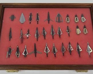 Vintage Broadhead Arrow Tip Collection Display