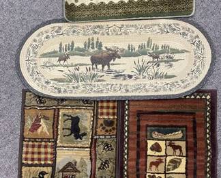 Lot of 4 Outdoor Woodland Entry Rugs