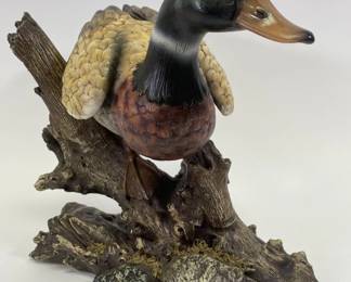 Composite Wood Duck Sculpture