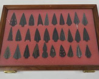 Vintage Broadhead Arrow Tip Collection Display