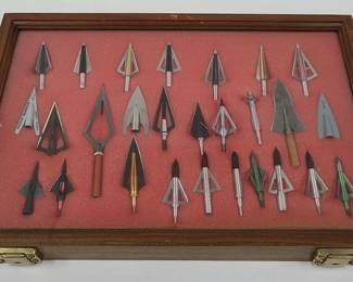 Vintage Broadhead Arrow Tip Collection Display