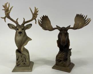 Small Composite Deer & Moose Busts
