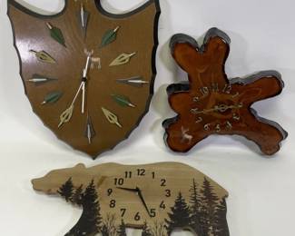 3 Lodge Wall Clocks