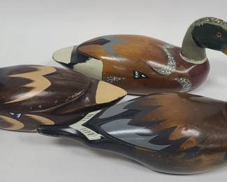 3 Handpainted Wooden Duck Decoys