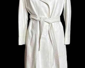Vintage White Leather Skirt And Coat By Sills For Nordstrom