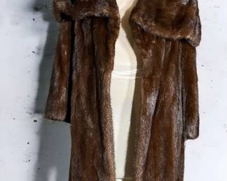 Full Length Cape Collar Brown Mink Coat