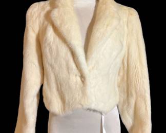 Adolfo White Mink Short Jacket