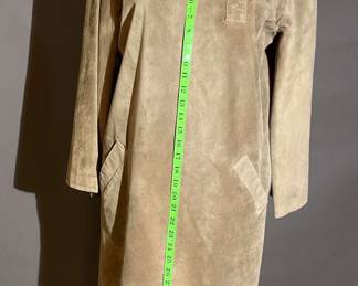 Beige Anne Klein Suede Long Sleeved Dress