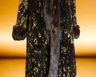 Victor Nelson Long Fur Coat With Sable Trim