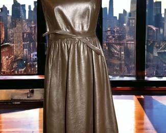 Chocolate Brown Leather Wrap Around Dress Jumper